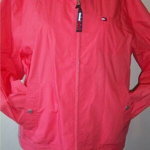 Tommy Hilfiger Pink Bomber Jacket with Smooth Material and Elastic Cuffs size M